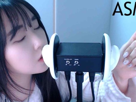 ASMR 3DIO耳朵麦克风嘴和干手的声音