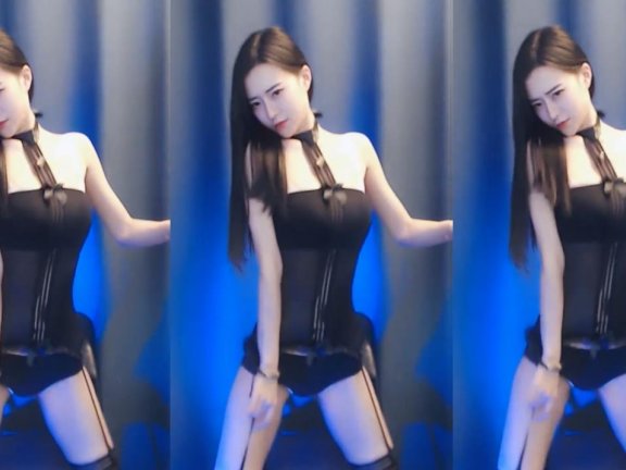 【虎牙订制福利】兔兔 热舞视频 ♥黑丝翘臀，微微一点露臀，满足♥