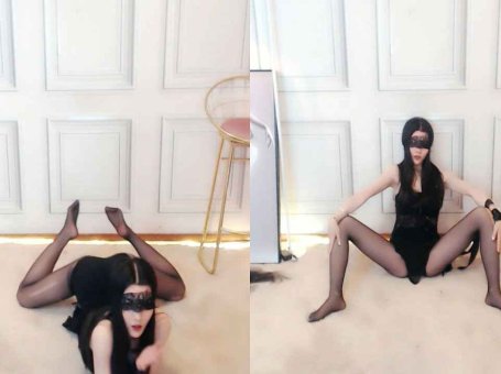 虎牙 小沫沫 热舞视频 ♥性感黑丝慢舞，M腿跪地翘臀，该有的性感都有了♥