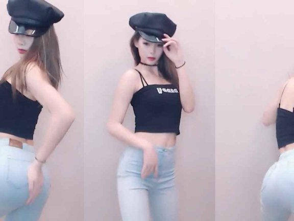 虎牙 黎木子 热舞视频 ♥性感紧身牛仔裤，翘臀摩托摇热舞♥