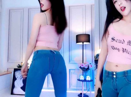 斗鱼 淼淼喵酱 热舞视频 ♥紧身牛仔裤热舞，火辣翘臀顶不住♥ 屁股骑脸我可受不了