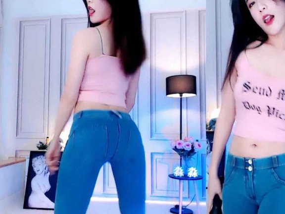 斗鱼 淼淼喵酱 热舞视频 ♥紧身牛仔裤热舞，火辣翘臀顶不住♥ 屁股骑脸我可受不了