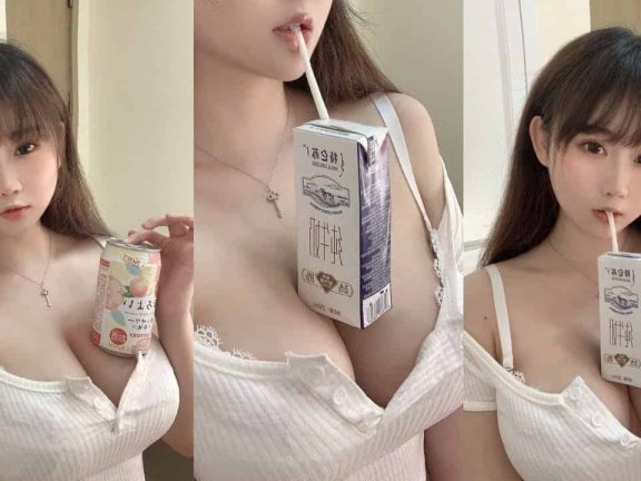 抖音 Douyin Tiktok | 我有个坏毛病 总不喜欢用手拿着饮料喝! | 美女