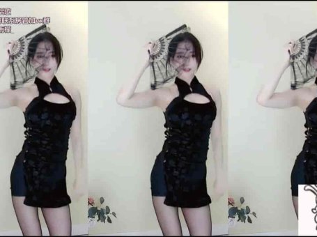 斗鱼 王雨檬 黑丝旗袍扇子舞 身材绝了